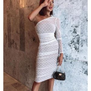 Espresso Martini Midi Dress White - Size Small NWT